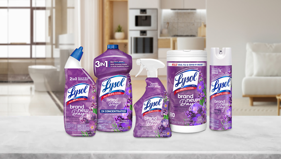 Lysol brand new day lavander and cotton blossom range