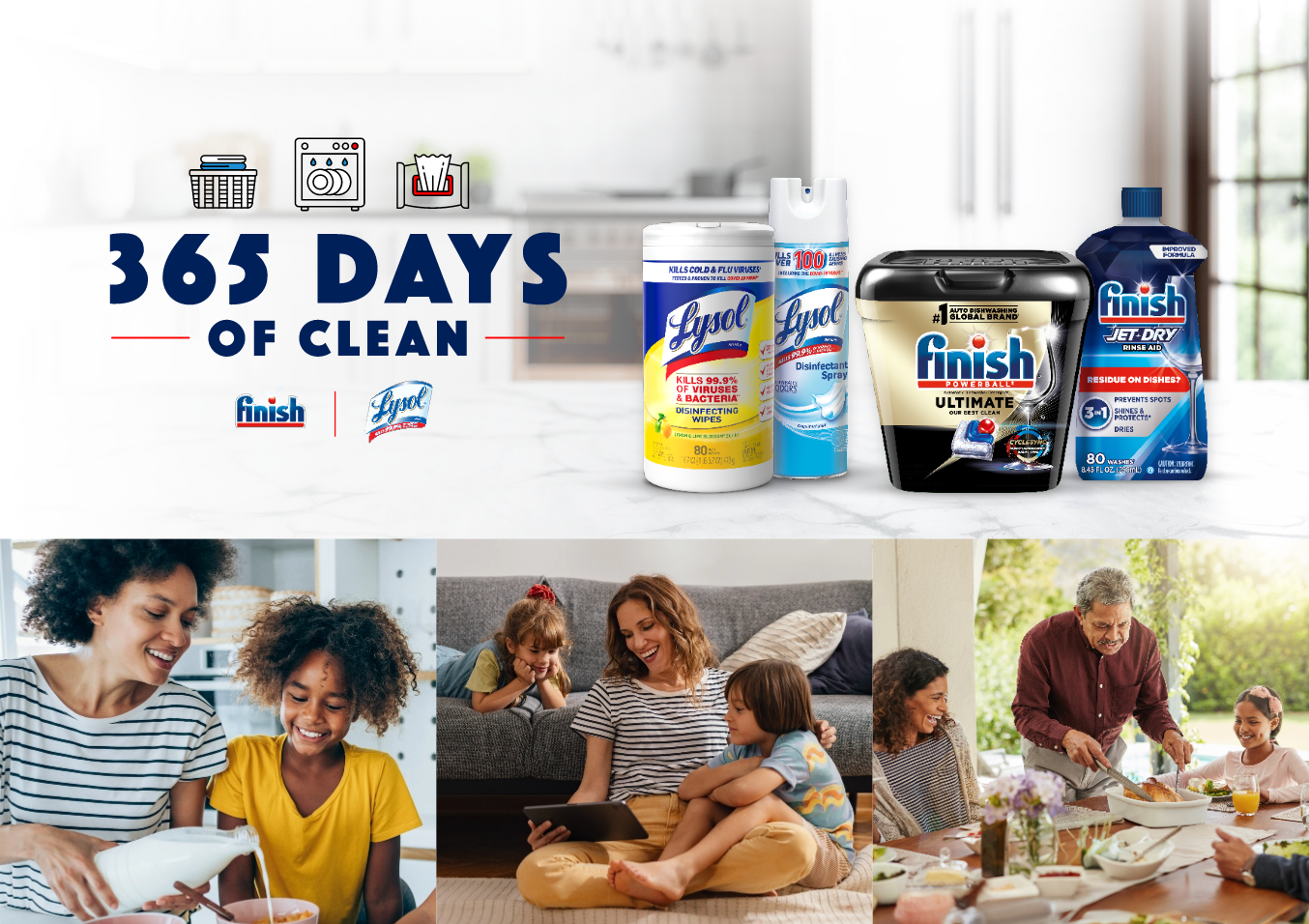 A vector based grid with a pinpoint representing the Lysol Germcast App and a Lysol logo above