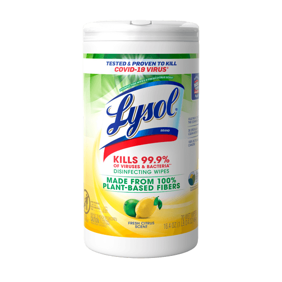LYSOL® Biodegradable Disinfecting Wipes - Fresh Citrus 70 ct.